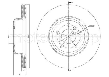 BMW Тормозной диск передн.5 F10 10- CIFAM 800-1253C (фото 1)