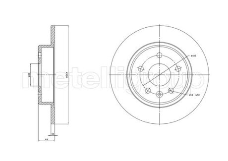 OPEL Гальмівний диск задній ASTRA K 1.0-1.6 15-22 CIFAM 800-1823C (фото 1)