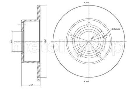 VW Диск тормозной задн. Passat, Audi 100/A6 (244*10) CIFAM 800-395C