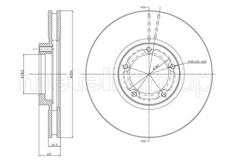 Диск гальм. перед (вентил.) FORD Transit 94-00 (254*24,3) CIFAM 800-459