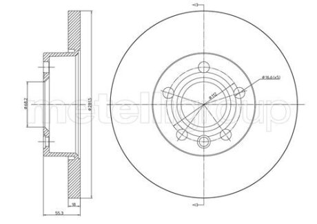 VW диск гальмівний перед. T4 (282*18) CIFAM 800-484