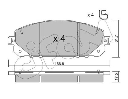 JEEP К-т гальмівних колодок Cherokee 13- CIFAM 822-1000-0