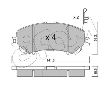 NISSAN Колодки торм. передние Qashqai 1,2-1,6 13-, X-Trail 1,6 13- CIFAM 822-1010-0 (фото 1)