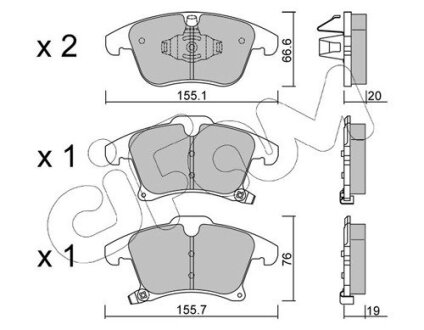 FORD колодки гальм. передн. Mondeo, Galaxy, S-Max, 14- CIFAM 822-1039-0