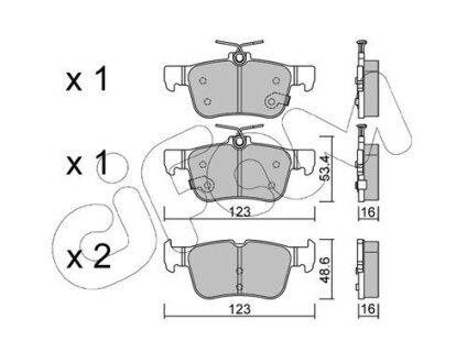 FORD Гальмівні колодки задні GALAXY 1.5 15-, KUGA 1.5 14-, MONDEO 2.0 14-, FORD USA CIFAM 822-1040-0