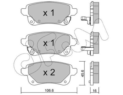 RENAULT Гальм. колодки задн. CAPTUR II (HF_) Blue dCi 115 (HFAD) 20-, ZOE (BFM_) ZOE 12- CIFAM 822-1112-1