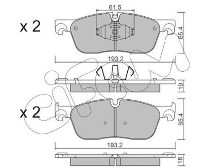 LAND ROVER К-т передн. гальм. колодок Discovery Sport 2,0-2,2 14-, Range Rover Evoque 2,0-2,2 11- CIFAM 822-1123-0