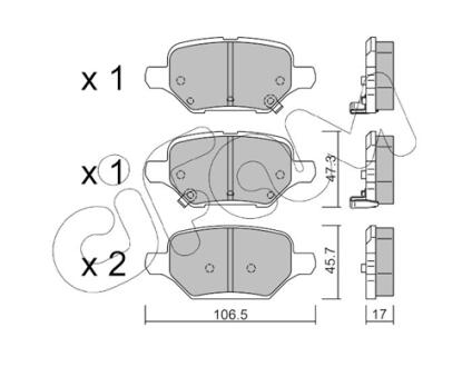 CHEVROLET Комплект гальмівних колодок TRAX 1.8 AWD 13-, OPEL MOKKA X 1.6 CDTI 15- CIFAM 822-1213-0