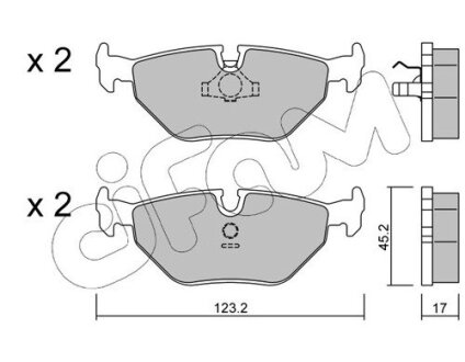 BMW гальмівні колодки задн.E36 318I-328I 94-,E34/32 CIFAM 822-125-0