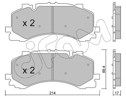VW Комплект гальмівних колодок передні TOUAREG (CR7, RC8) 3.0 R 4motion 20-, AUDI A6 C8 (4A2) 50 TDI Mild Hybrid quattro 18- CIFAM 822-1252-0