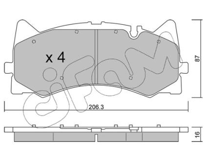 DB Гальмівні колодки передн. C-CLASS (W205) AMG C 63 S (205.087) 14-21 CIFAM 822-1271-0