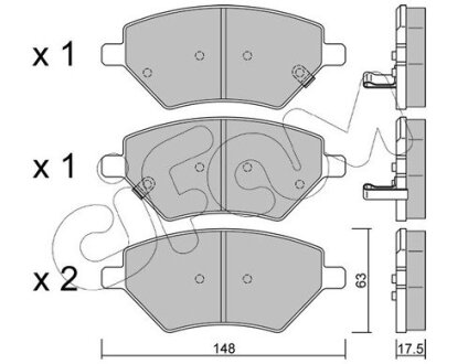 CHERY Комплект гальмівних колодок передні TIGGO 7 1.5 16- CIFAM 822-1286-0