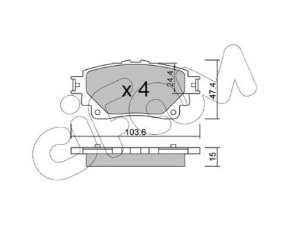 TOYOTA Комплект гальмівних колодок задні COROLLA Ліфтбек (_E21_) 1.8 VVTi Hybrid (ZWE211) 19- CIFAM 822-1290-0