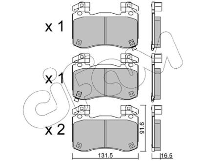 KIA Комплект гальміних колодок передні STINGER (CK) 3.3 T-GDI 17- CIFAM 822-1306-0