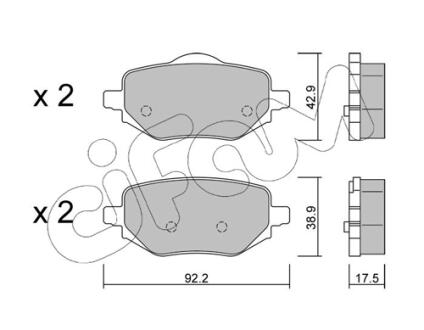 CITROEN К-кт гальм. колодок задн. C4 III (BA_, BB_, BC_) 1.5 BlueHDi 130 (BBYHZB) 20-, OPEL CORSA F (P2JO) 1.2 (68) 19-, PEUGEOT 2008 II 1.5 BlueHDI 130 19- CIFAM 822-1323-0