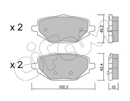 RENAULT Комплект гальмівних колодок задні CAPTUR II (HF_) E-TECH 160 20-, MITSUBISHI ASX (VSX_, VSE_) 1.6 PHEV (VSEP6) 23- CIFAM 822-1324-0