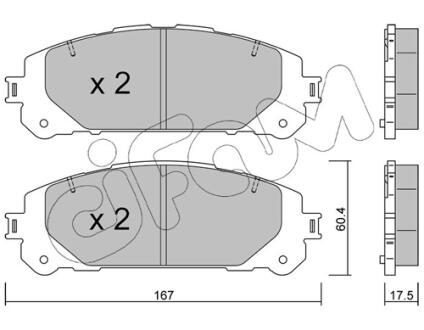 TOYOTA Комплект гальміних колодок передні RAV 4 V (_A5_, _H5_) 2.5 Hybrid (AXAH52) 18- CIFAM 822-1367-0