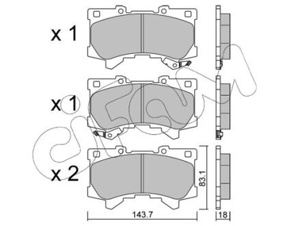 TOYOTA Комплект гальмівних колодок передні LAND CRUISER 300 (_J3_) 3.3 (FJA300) 21-, LEXUS LX (_J3_) 600 AWD (VJA310) 21- CIFAM 822-1401-0