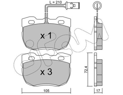 LAND ROVER Гальмівні колодки передні DISCOVERY I 2.5 89-, RANGE ROVER I 2.5 92- CIFAM 822-177-0