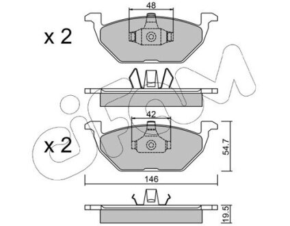 VW Колодки торм.передн.Golf-IV 1.6/1.9TD,Audi A3 CIFAM 822-211-1