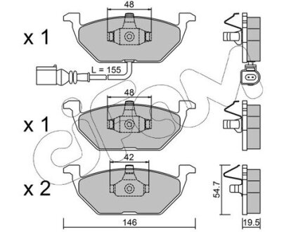 VW Колодки гальмівні передн. Golf V, VI, Skoda Yeti, Seat CIFAM 822-211-2