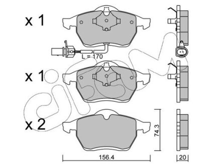 VW Гальмівні колодки передн.Sharan 00-Ford GalaxySeat CIFAM 822-279-1