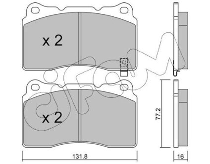 MITSUBISHI гальмівні колодки передн. Lancer V EVO 04 -, Subaru Impreza WRX 01-, RENAULT, FORD CIFAM 822-288-5