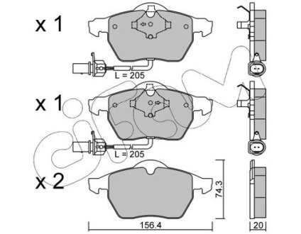 VW Тормозні колодки Passat, Audi A4/A6 CIFAM 822-314-0