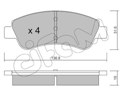 CITROEN Гальмівні колодки передні Berlingo, Xsara PEUGEOT Partner, 206, 307 CIFAM 822-327-0