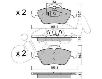 RENAULT колодки гальмівні передні Laguna II,III,Megane II,Scenic II 1.5dCi/2.0 16V 01- CIFAM 822-335-0 (фото 1)