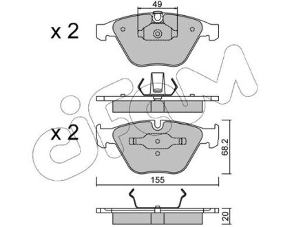 BMW гальмівні колодки передн. 3 E90,5 E60,6 E63,7 E65/66,.X1 E84 01- CIFAM 822-558-0