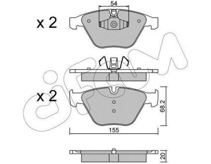 BMW гальмівні колодки передн.320-325 E90 CIFAM 822-558-6