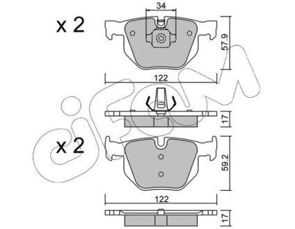 BMW Гальмівні колодки задні X5 E70/F15 CIFAM 822-644-4