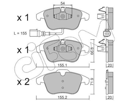 VW гальмівні колодки передн. Tiguan 07-, AUDI, SEAT CIFAM 822-675-1