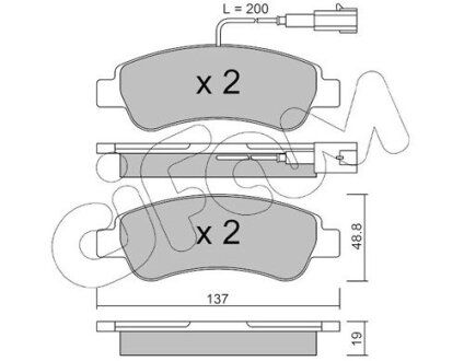 CITROEN гальмівні колодки задн (з датчик) Jumper,Fiat Ducato, Peugeot 06- CIFAM 822-710-1