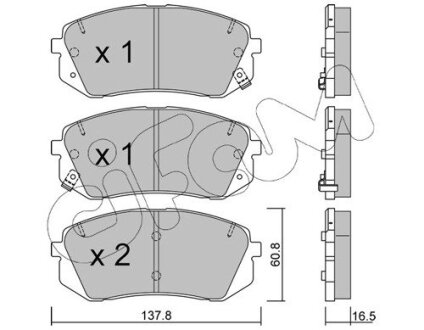 HYUNDAI Гальмівні колодки передн. Kia Carens III,Sportage, ix35,55 05- CIFAM 822-783-0