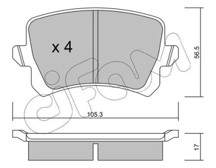 VW Гальмівні колодки задн. Audi A3 03-Golf V, Caddy III, TouranSkoda Octavia CIFAM 822-806-0 (фото 1)