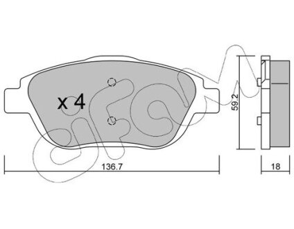 CITROEN гальмівні колодки передн.C3 Picasso,DS3 1.4/1.6 09- CIFAM 822-852-0