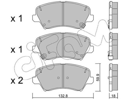 KIA колодки гальмівні передні Ceed 13-, Carens 1,7CRDi 13- CIFAM 822-944-0