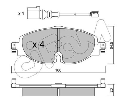 VW К-т передних торм. колодок (с датч.) Golf VII, AUDI A3 13-, SKODA Octavia 12- CIFAM 822-950-0K