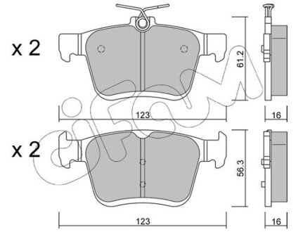 VW гальмів.колодки задн.Audi A3,Golf VII,Touran 12- CIFAM 822-951-0 (фото 1)