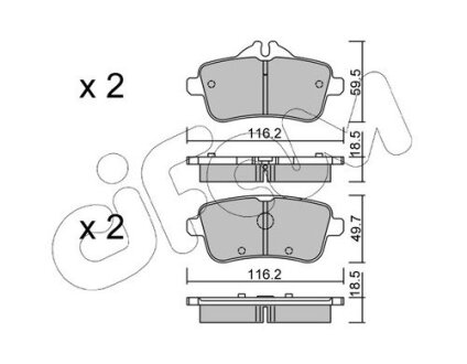 DB колодки гальмівні задн. W166/X166/W176 A/GL/M Class 11- CIFAM 822-968-0