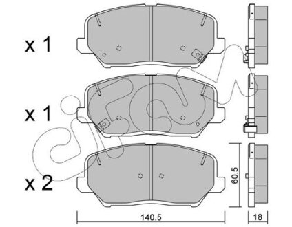 KIA гальмів.колодки передн. Ceed,Cerato 13-, Carens 1,7CRDi 13-,Hyundai i30,Grandeur CIFAM 822-997-0