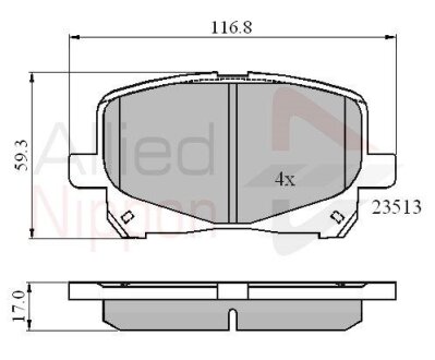 Колодка гальм. диск. toyota camry 2.2, 3.0 24v, 3 COMLINE ADB0904