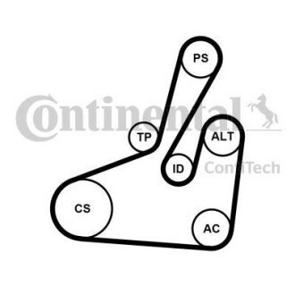 Комплект (ремінь+ролики) Contitech 6PK1710K2