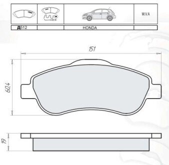 DAFMI INTELLI HONDA колодки гальмівні передні CR-V 07- DAFMI / INTELLI D512E (фото 1)