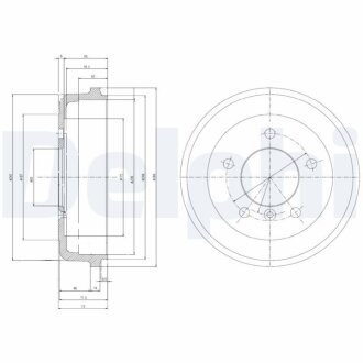 DB барабан гальмівний задній 207-210 230X42 Delphi BF168