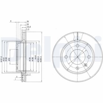 FORD Диск тормозной передний FIESTA 82-89 239.5 20 18 Delphi BG2273