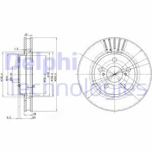 TOYOTA диск гальмівний передн.Carina E 92- Delphi BG3187