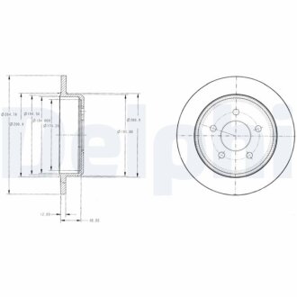 FORD USA Гальмівний диск задн. EXPLORER 4.0 4WD 99-01 Delphi BG3595